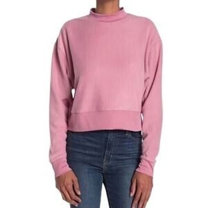 Abound Women's Mock Neck Fleece Pullover in Pink Bloom Medium MSRP‎ $25